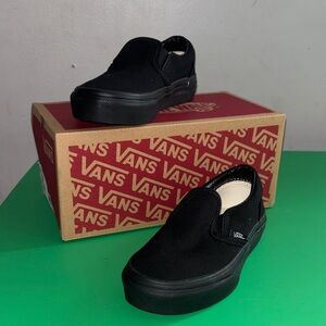 Vans Kids Black Slip-On Sneakers